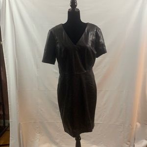 Black leather dress